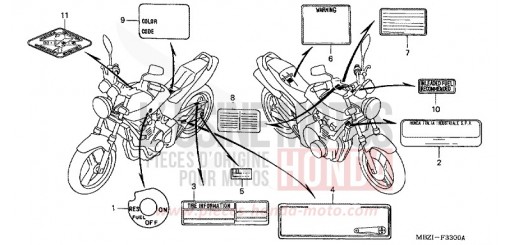 CAUTION LABEL (CB600F2/F3/4/5/6) CB600F5 de 2005